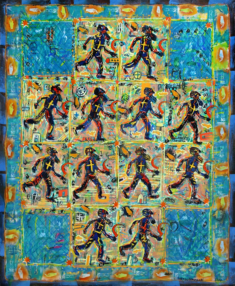 Dwunastu III, 1997, 110x90, olej na płótnie